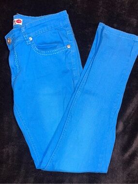 What About Me WAM Bright Blue Skinny Jeans Women’s Size 7/8 Stretch